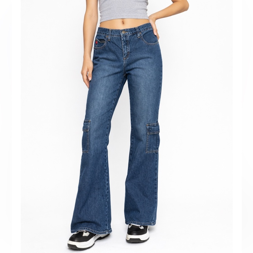 Mudd Vintage Y2K Cargo Pocket Flare Jeans